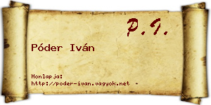 Póder Iván névjegykártya